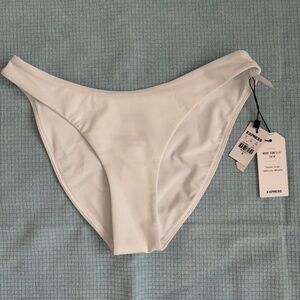 Express Bikini Bottom Solid White Body Contour Swim Women's Size M NWT